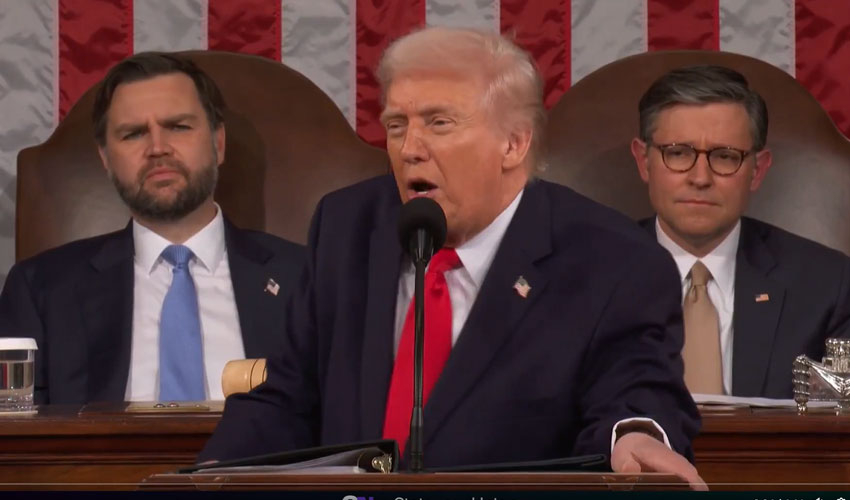 Trump defends economic record in longest State of the Union address