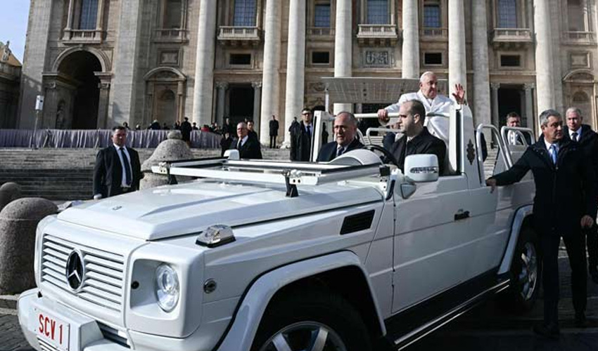 Holy wheels! Mercedes unveils electric popemobile for Pope Francis