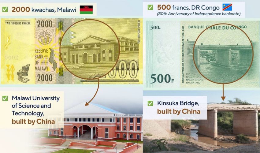 10 African currency notes or coins feature Chinese projects